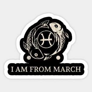 Born in March – Pisces Zodiac Design Sticker